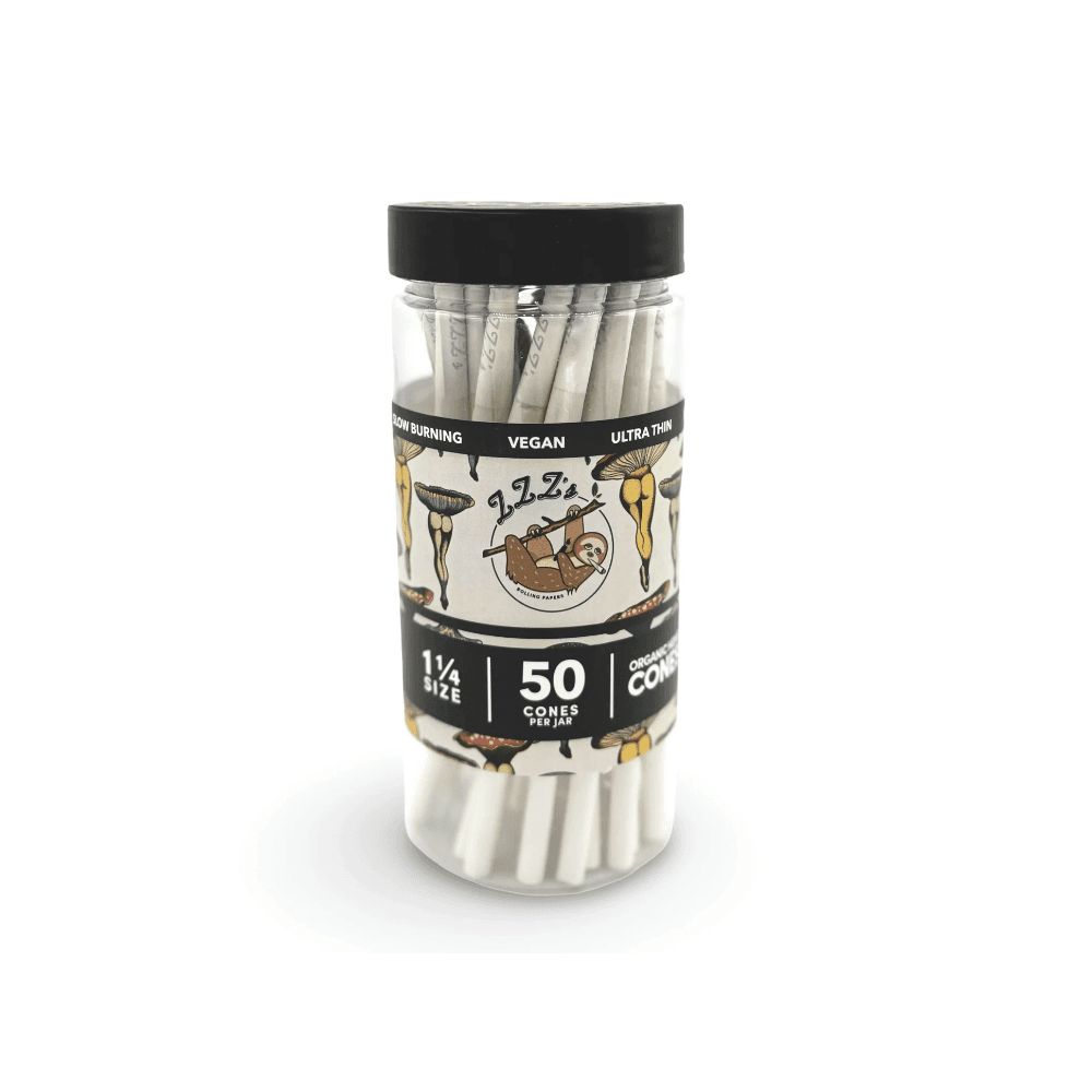 "Shroom Booties" by Ceci Granata Organic Hemp 1 1/4" Cones Jar [50pk]