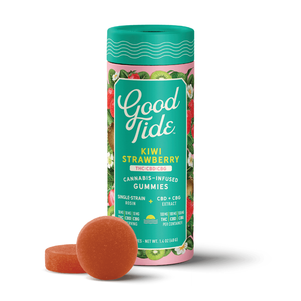 Kiwi Strawberry 1:1:1 CBD + CBG Single-Strain Rosin Gummies