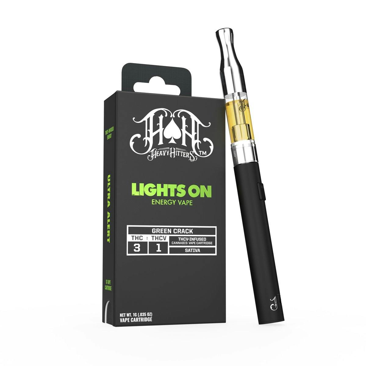 Green Crack Lights On | 1G THCV Energy Vape Cartridge