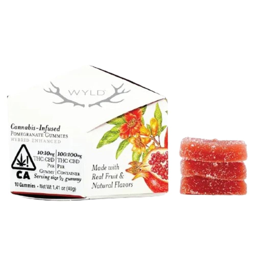 Pomegranate 1:1 CBD + Hybrid Enhanced Gummies | 100mg THC:100mg CBD
