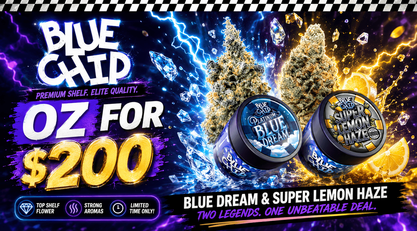 $200 OZ Super Lemon Haze & Blue Dream