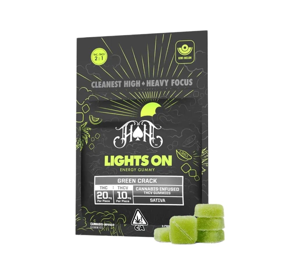 Green Crack Lights On Energy Gummies | 100mg THC - 50mg THCV