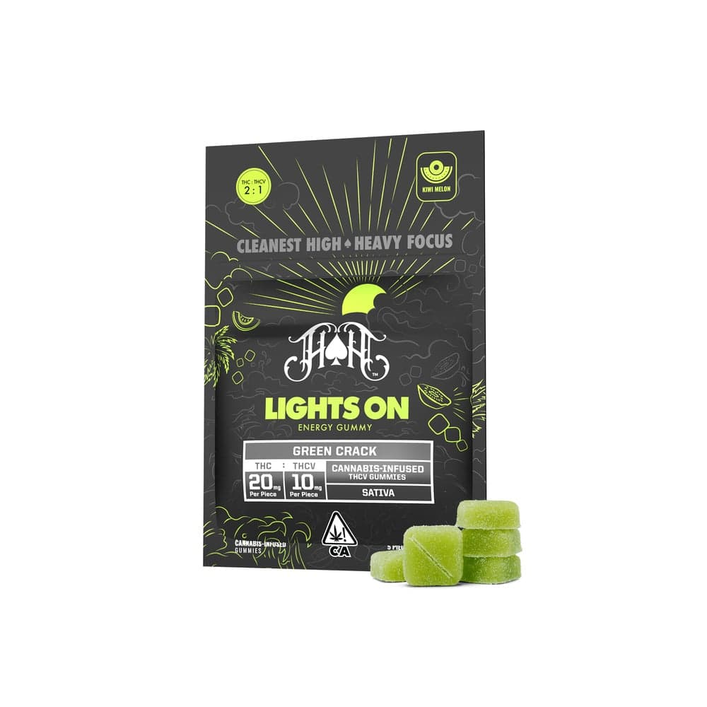 Green Crack Lights On Energy Gummies | 100mg THC - 50mg THCV