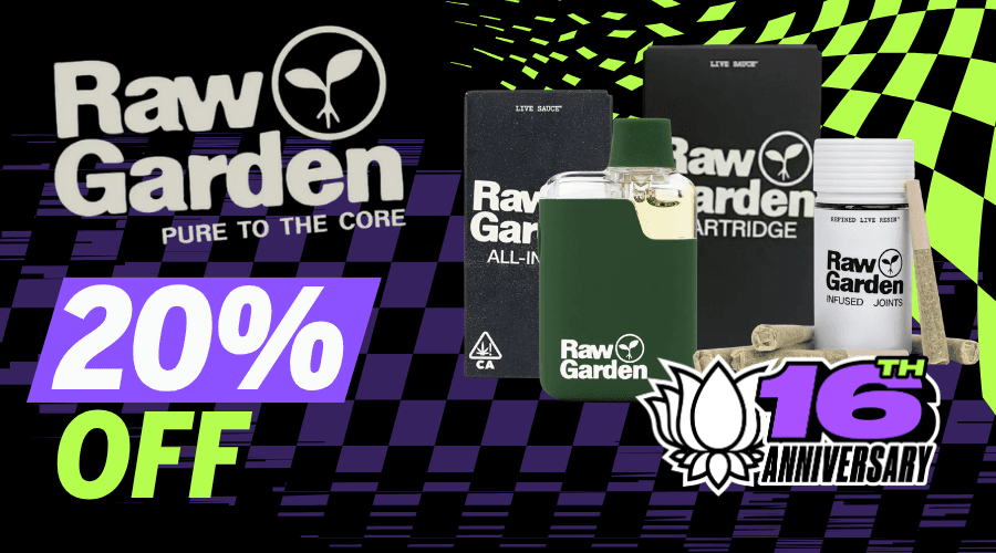 Raw Garden 20% Off Vapes & Pre-Rolls 