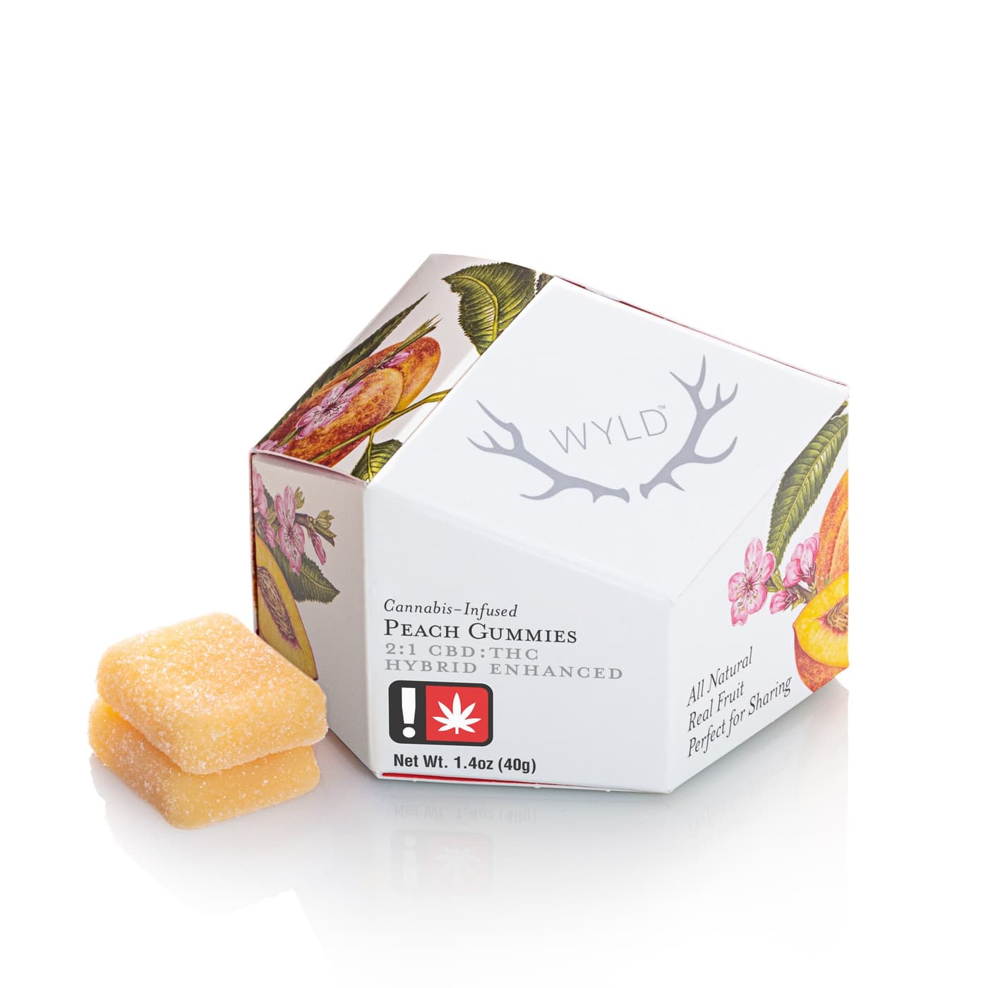 Peach 2:1 CBD + Hybrid Enhanced Gummies | 50mg CBD:25mg THC