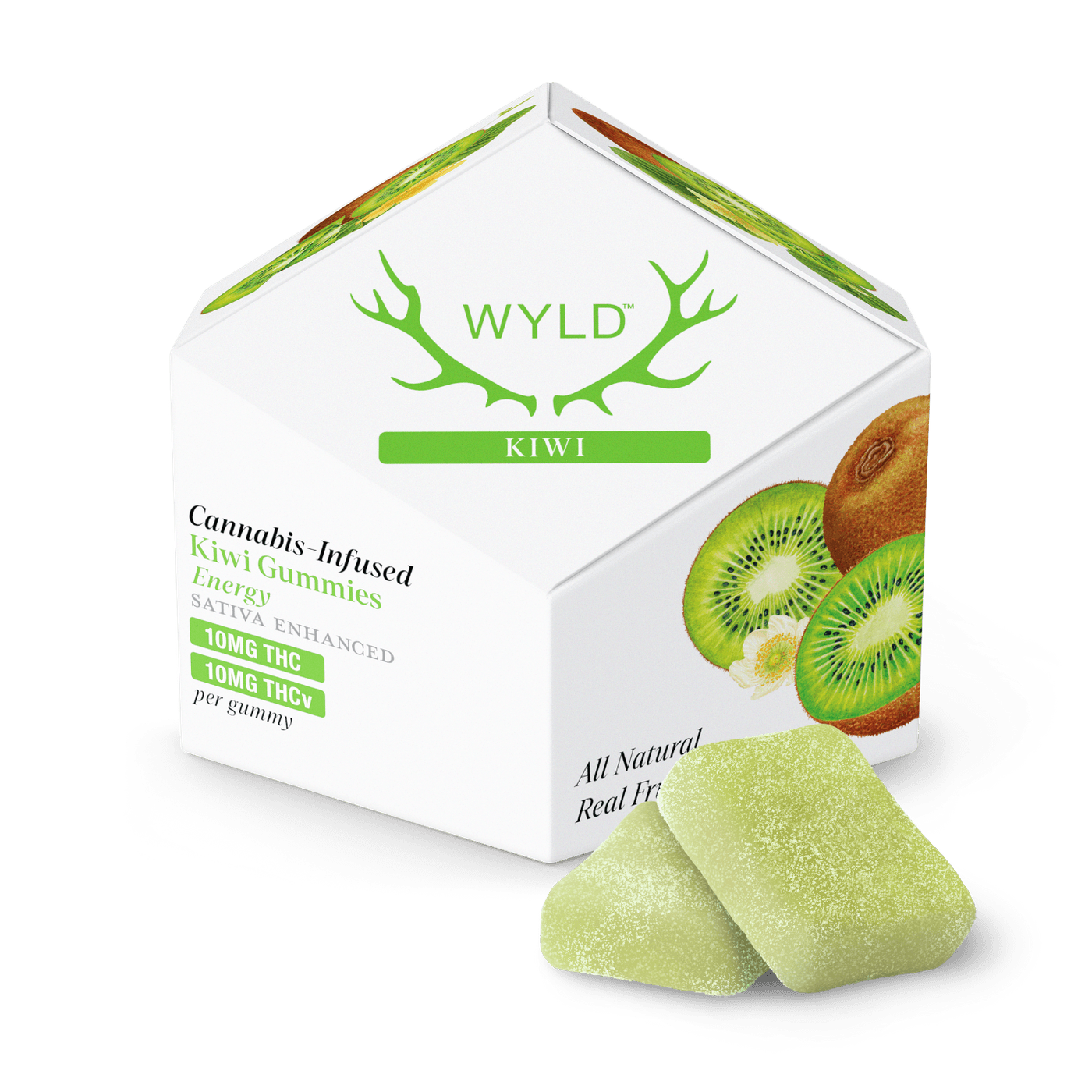 Kiwi 1:1 THCv + Sativa Enhanced Gummies | 100mg THC:100mg THCv