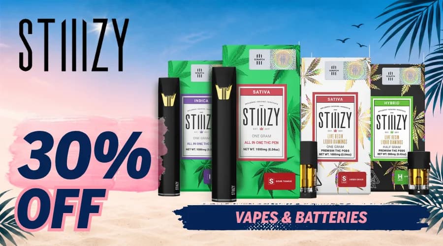 Stiiizy 30% off Vapes and Batteries