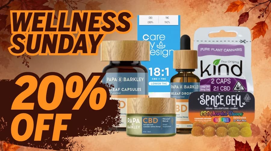 Wellness Sunday 20% Off CBD Products