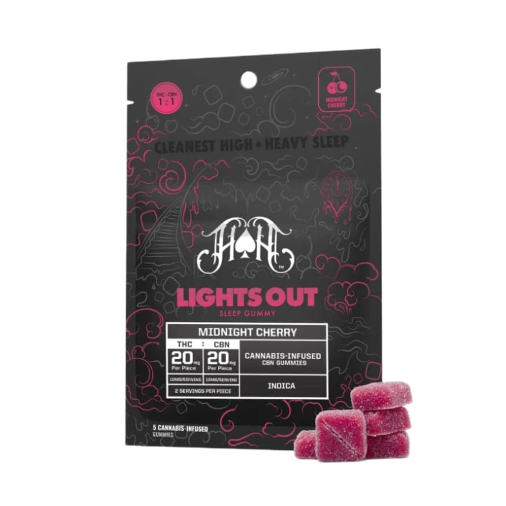 Midnight Cherry Lights Out Sleep Gummies | 100mg THC - 100mg CBN